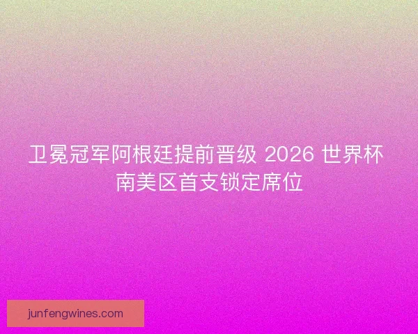 卫冕冠军阿根廷提前晋级 2026 世界杯 南美区首支锁定席位